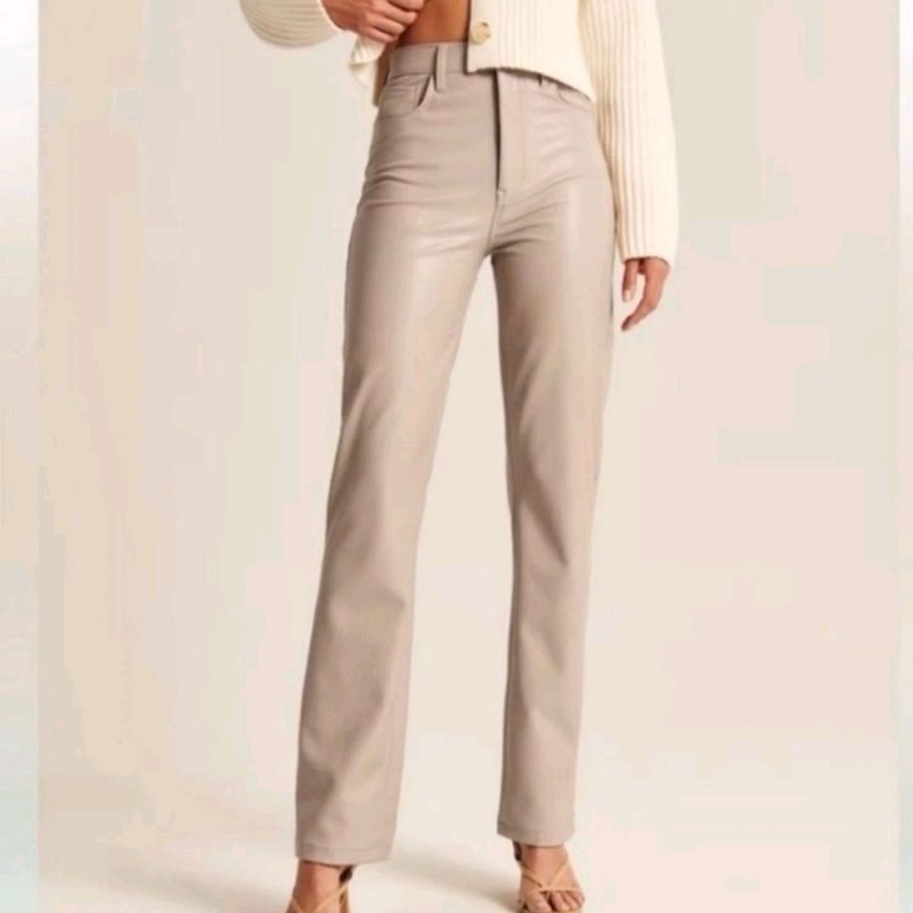 Abercrombie And Fitch 18 / 34 Faux Vegan Leather Moto 90s Straight Pants
